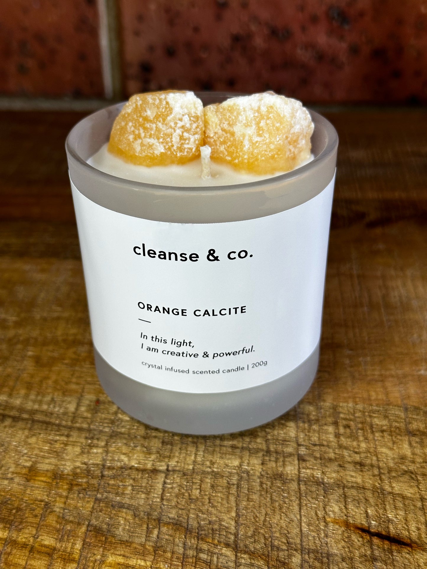 Orange Calcite Intention Candle - Creative & Powerful