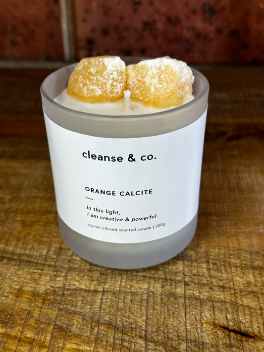 Orange Calcite Intention Candle - Creative & Powerful